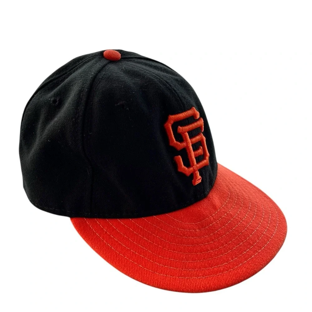New Era 59FIFTY San Francisco Giants On-Field Fitted Hat Black Orange 6 7/8
